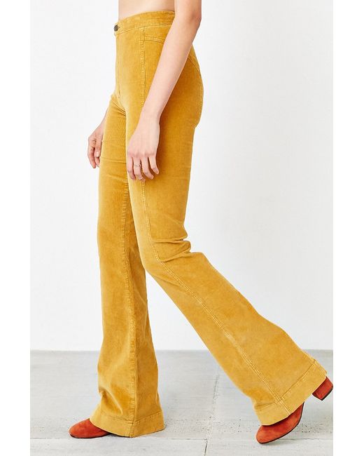 orange corduroy flare pants