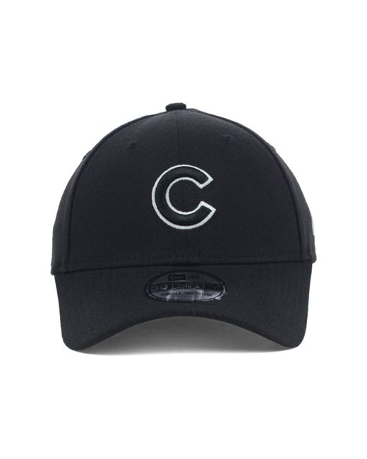 New era Chicago Cubs Black And White Classic 39Thirty Cap in Black for ...