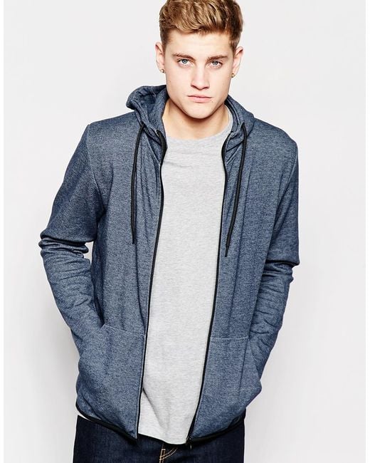 jones zip up hoodie in blue for navy lyst jones zip up hoodie in blue for navy lyst