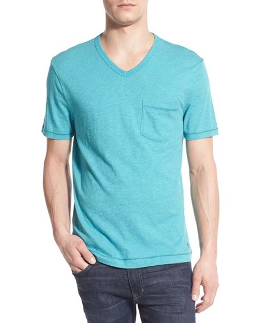 Original penguin V-neck Pocket T-shirt in Blue for Men (CRYSTAL BLUE ...