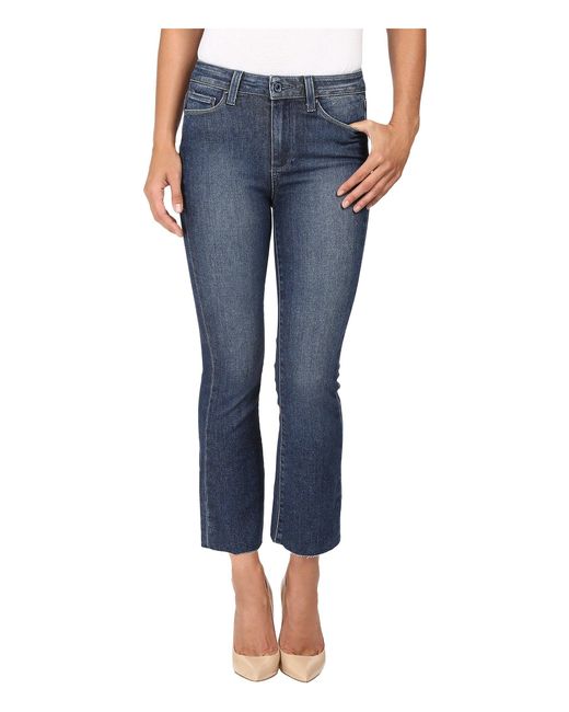 Paige Colette Crop Flare W/ Raw Hem In Katiya in Blue | Lyst