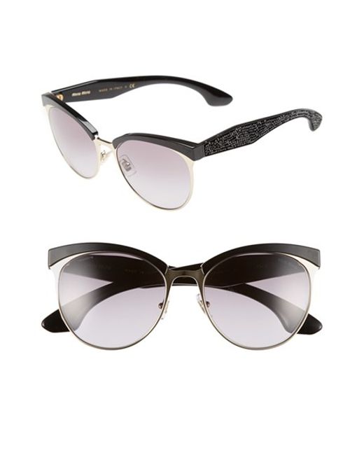 Miu Miu 56mm Pave Cat Eye Sunglasses In Black Lyst