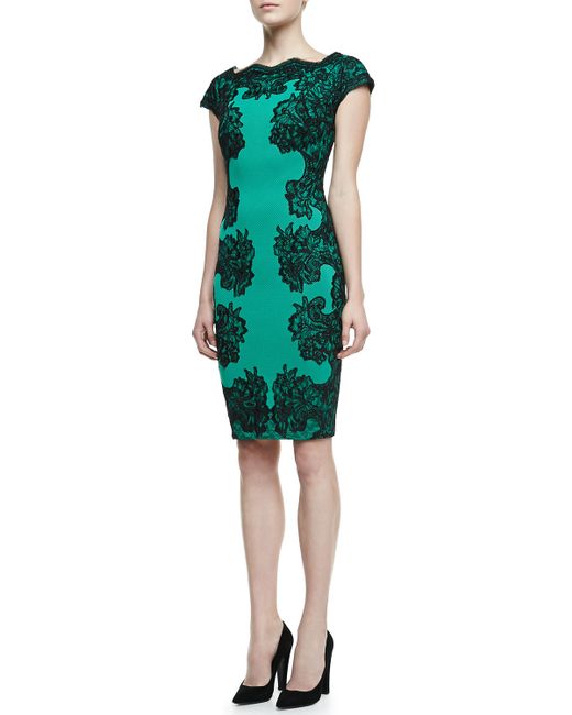 tadashi shoji green gown