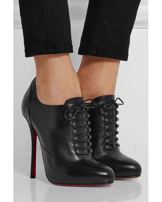 Christian louboutin Swiftinetta 120 Leather Ankle Boots in Black ...