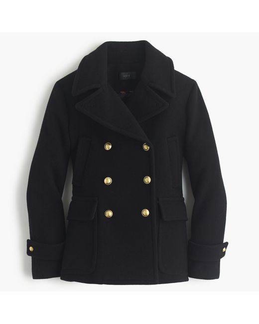 J.crew Petite Stadium-cloth Majesty Peacoat in Black | Lyst