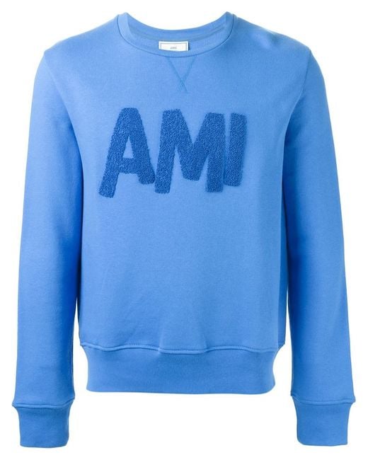 Ami Logo Appliqué Sweatshirt in Blue for Men - Save 68% | Lyst