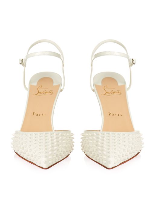Christian louboutin Baiea 85mm Spike-embellished Pumps in White | Lyst