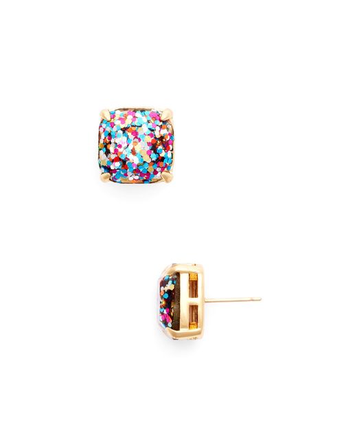 Kate spade Small Square Glitter Stud Earrings in Multicolor (Multi