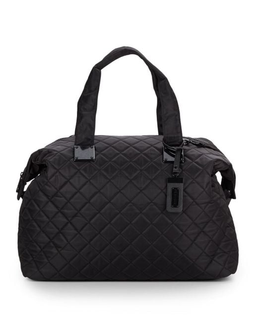 Steve madden Quilted Duffle Bag in Black | Lyst
