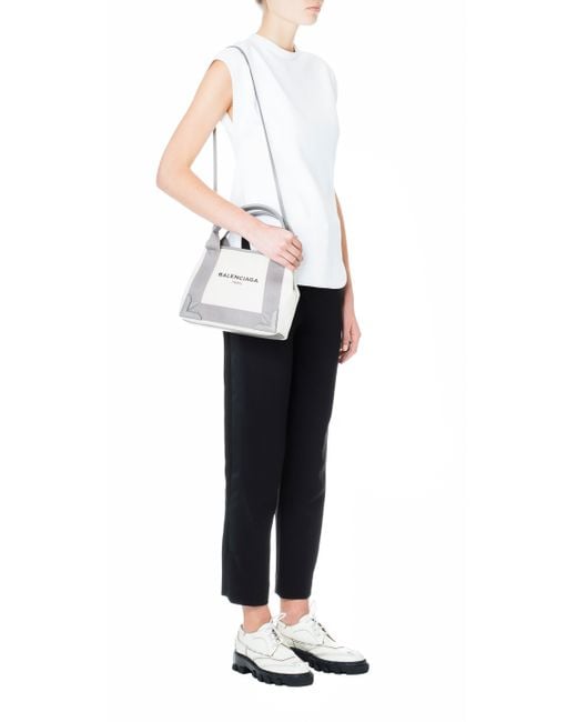 balenciaga navy cabas xs bag