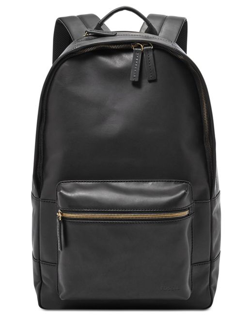 Fossil Estate Leather Backpack in Black for Men | Lyst