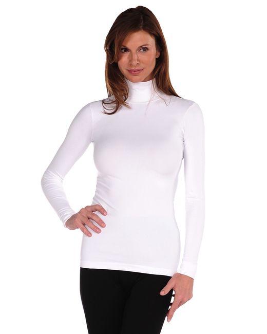 Tees by tina Long Sleeve Mock Neck in White | Lyst