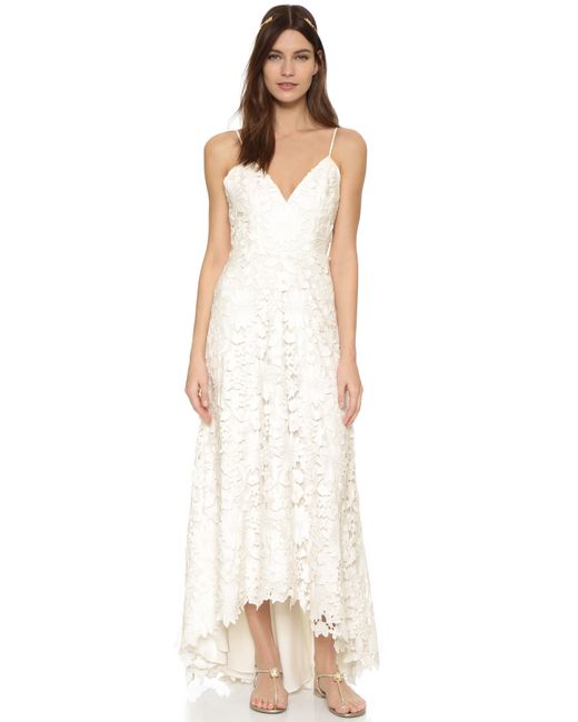 badgley mischka white gown