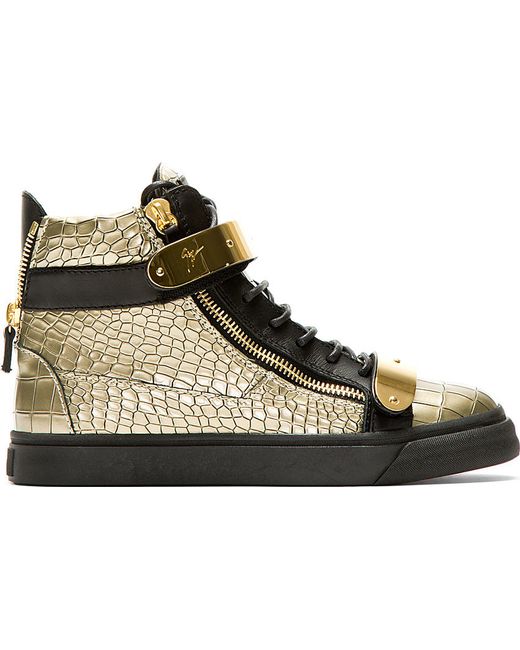 giuseppe zanotti croc embossed sneakers