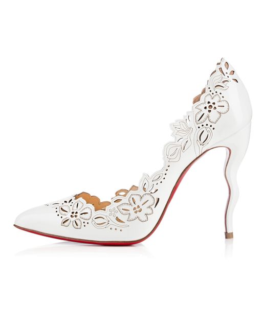 fake louboutins - Christian louboutin Beloved Floral Cut-Out Leather Half D\u0026#39;Orsay ...