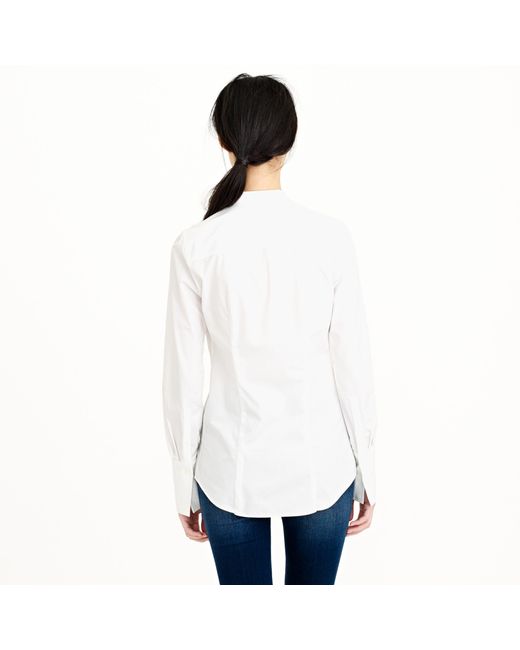 J.crew Thomas Mason Mandarincollar Tuxedo Shirt in White Lyst