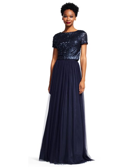 Sequin Oki Set papell sleeve sequin dress set with tulle Sequin Oki Set papell sleeve sequin dress set with tulle