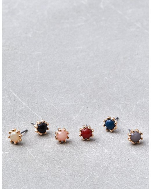Lyst American Eagle Multi Color Stud Earrings 6 Pack American Eagle Multicolor Multi Color Stud Earrings 6 Pack Lyst
