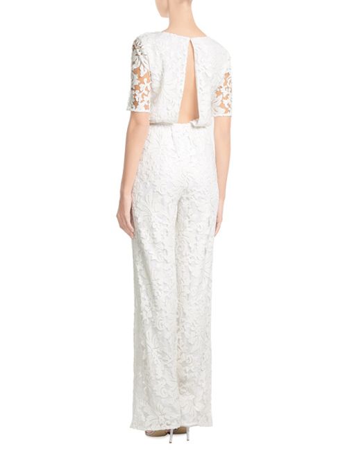 Diane von furstenberg Lace Jumpsuit - White in White - Save 40% | Lyst