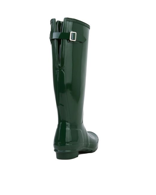 Hunter Original Back Adjustable Gloss Rain Boot in Green Lyst