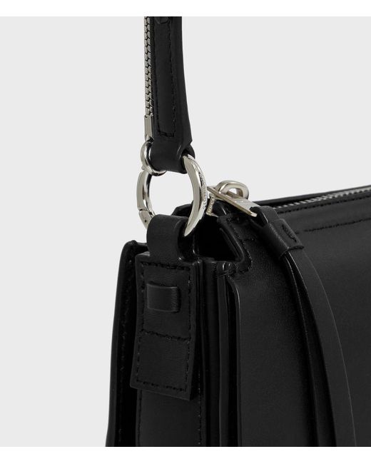 Captain Round Leather Crossbody Bag Allsaints | semashow.com