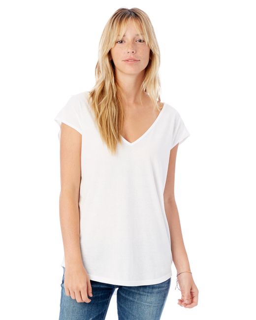 Lyst - Alternative Apparel Flirt Satin Jersey T-shirt in White