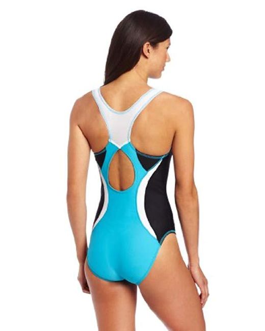Danskin Triathlon Color Block Swimsuit in Blue Lyst