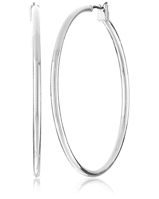 Lyst Napier Clics Silver Tone Extra Large Click Top Hoop Napier Metallic Clics Silver Tone Extra Large Click Top Hoop Earrings