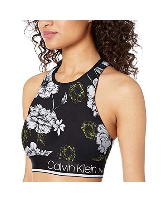 Calvin Klein Performance Perennial Print Halter  Neck  