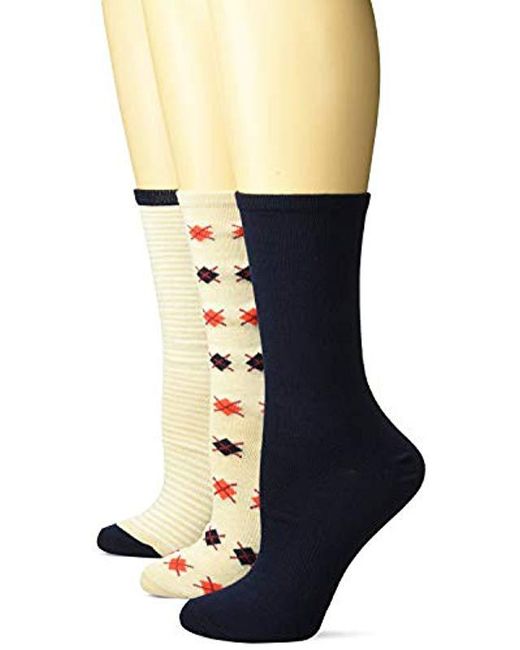 Lyst Hanes Comfortfit Lightweight Crew Socks 3pack in Blue