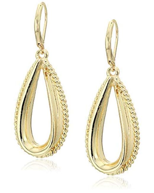 Lyst Napier Gold Twist Drop Earrings, 0 in Metallic