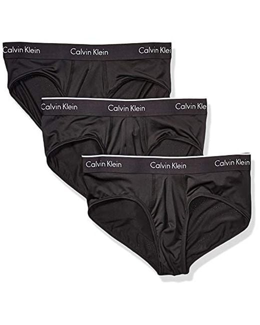 Calvin Klein Underwear Micro Plus 3 Pack Hip Briefs in Black for Men - Lyst