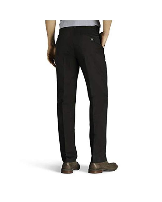 lee men's total freedom stretch relaxed fit flat front pant