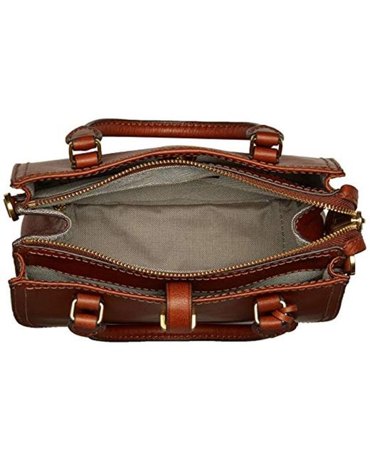 fossil ryder satchel brown