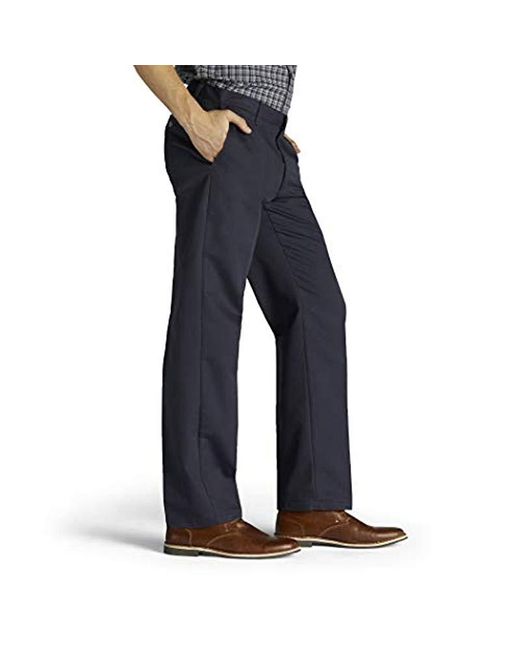 lee men's total freedom relaxed classic fit flat front pant