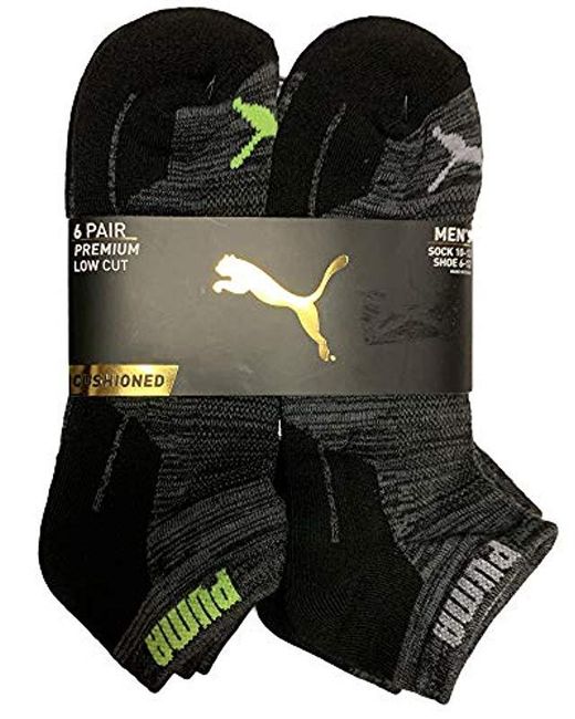 PUMA 6 Pack Low Cut Socks in Black for Men Lyst