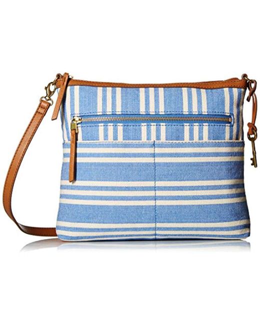 Fossil Fiona Large Crossbody Bag in Blue Lyst