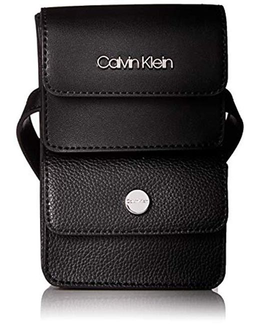 calvin klein black leather bag