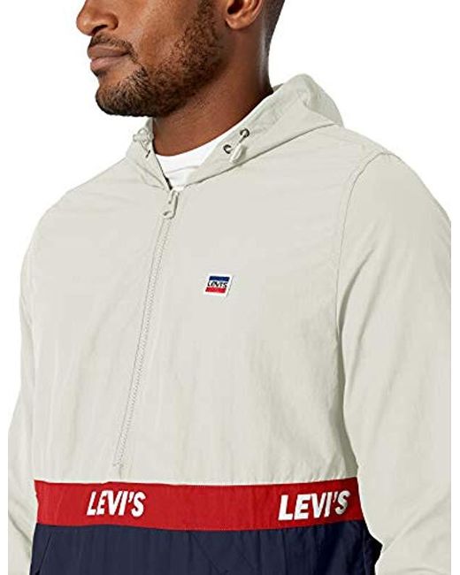 Download Levi's Lightweight Retro Hooded Color Block Popover Jacket ...