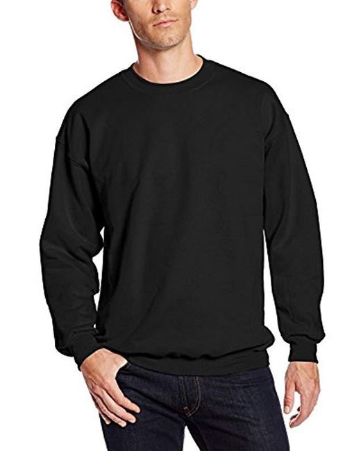 Lyst - Hanes Ultimate Cotton Heavyweight Crewneck Sweatshirt in Black ...