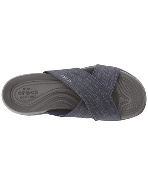 Capri Shimmer Sandal Heels Blue In Crocs™ Lyst Xband W pjVUGLzqSM