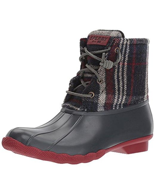 sperry saltwater plaid boots