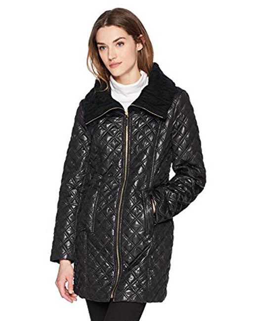 Lyst Via Spiga Lightweight Quilted Jacket With Knit Collar In Black Via Spiga Black Lightweight Quilted Jacket With Knit Collar Lyst