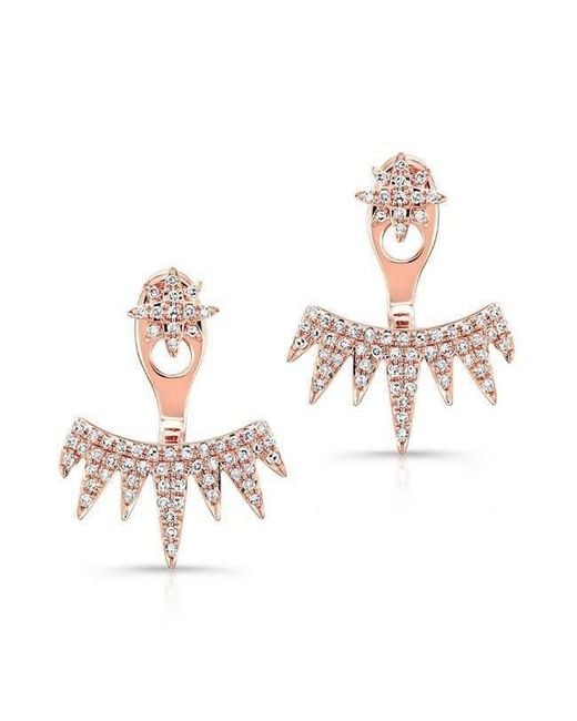 Lyst Anne Sisteron 14kt Rose Gold Diamond Spiked Tiara Floating Anne Sisteron Multicolor 14kt Rose Gold Diamond Spiked Tiara Floating Earrings Lyst