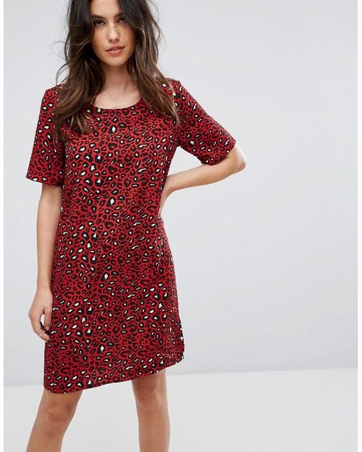 Red Leopard Print Dress