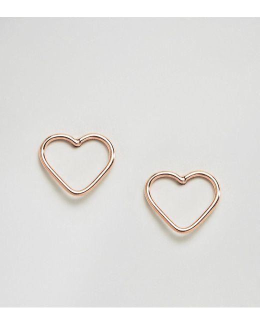 Lyst Kingsley Ryan Rose Gold Cut Out Heart Ear Studs In Metallic Kingsley Ryan Metallic Rose Gold Cut Out Heart Ear Studs Lyst