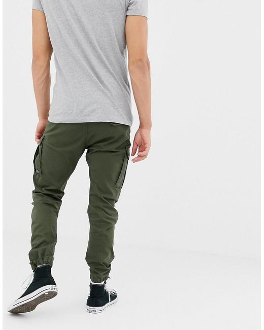 Lyst - Jack & Jones Intelligence Slim Fit Cargo Trousers in Green for Men
