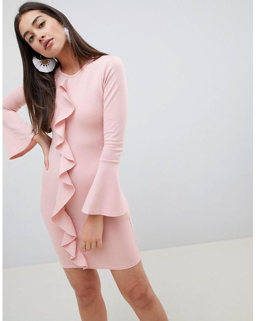 Pink Ruffle Front Dresses