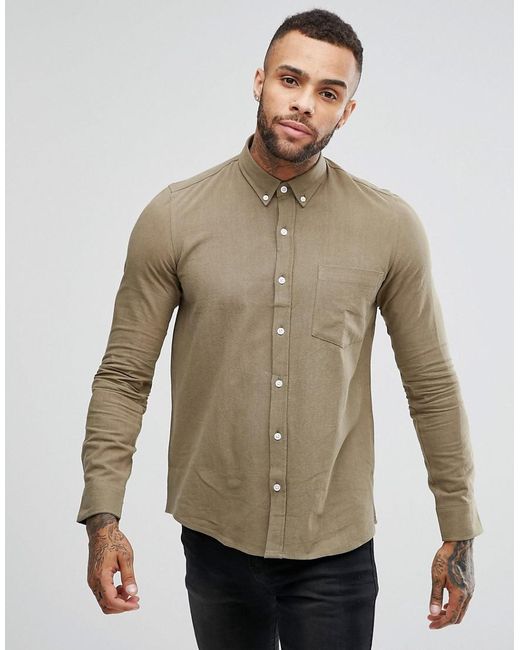 Just junkies Linen Mix Shirt in Green for Men | Lyst