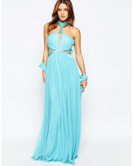 forever unique aliyah halterneck maxi dress in multicolor forever unique aliyah halterneck maxi dress in multicolor
